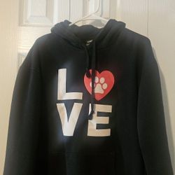 Women's Love Paw Print Hoodie Xl