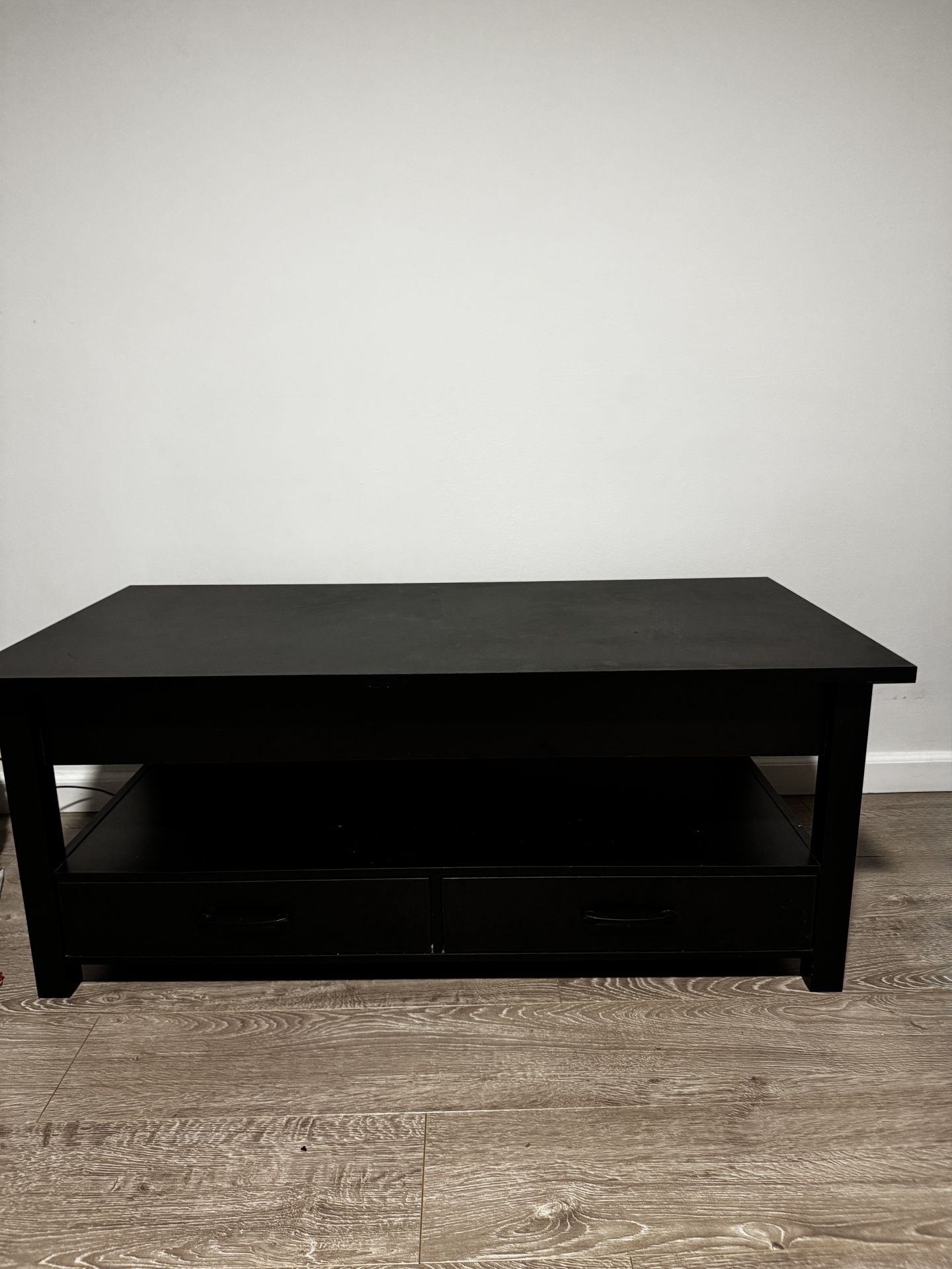 Lift-top Coffee Table with Storage & Drawers (Black)