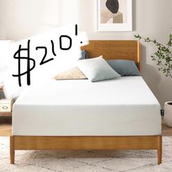 Zinus 12 Inch Queen Green Tea Memory Foam Mattress [New Version], Fiberglass Free, Medium Firm Feel, Zoned Pressure Relief, Certified Safe Foams & Fab