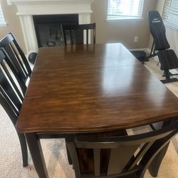 ASHLEY DOVER DINING SET UNISEX 6PC BLACK CHERRY MODERN FARMHOUSE BENCH