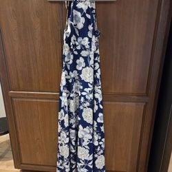 Lulu's Blue Floral Maxi Dress - Size S