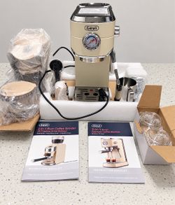 Gevi 20-Bar Espresso Machine Set with Conical Burr Coffee Grinder