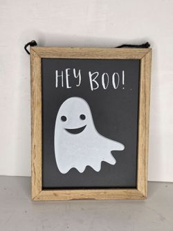 Happy Halloween Double Sided Chalkboard Sign Ghost Hey Boo