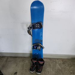 Snowboard with boots