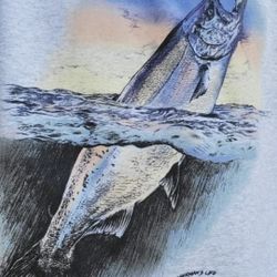 New Mens Medium Fisherman’s Life T-Shirt - White Color