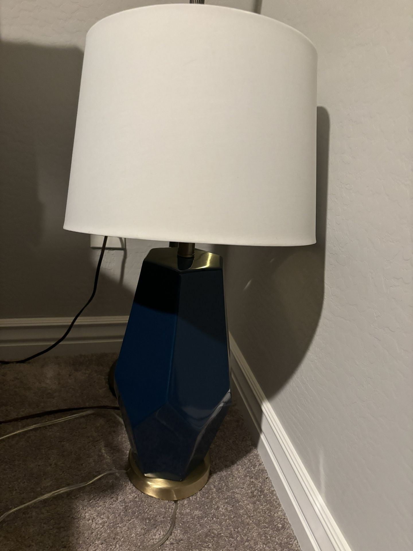Blue & Gold Geometric Lamp
