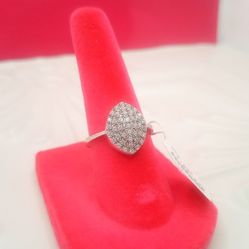 Pave CZ Oval Ring