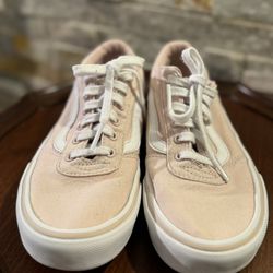 VANS Missy Old Skool Skateboard Blush Pink Canvas Shoes Girls Size 2.5 #Vans #SkaterShoes #vansmissy #BlushPink #Peach 