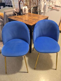 Two Velvet Upholstered Chairs $20