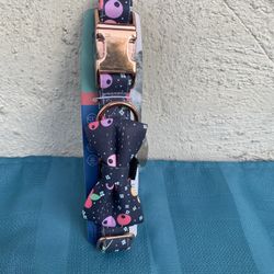 Dog Collar With Bow tie Metal Buckle 