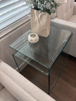 Waterfall glass side table