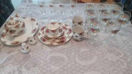 Royal Albert Old Country Roses China and Glass Set