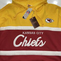 Kansas City Chiefs Mitchell And Ness Hoodie Sweatshirt Men’s 5XLB New 