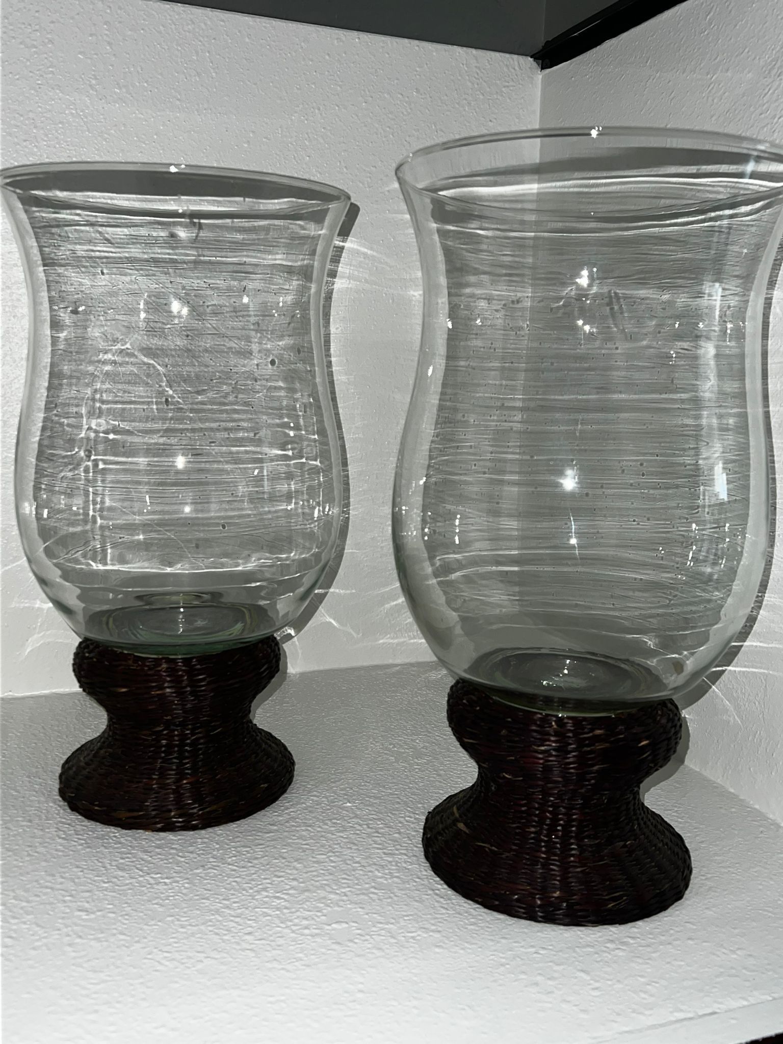 Glass Candle Vases Set Of Two