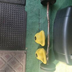  Curl Bar with Weights and 7lbs Kettlebells
