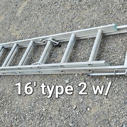 16' Werner Aluminum Ladder-type 2(225#)-w/spring Loaded Legs 