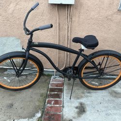 Greenline Beach cruiser Black  Orange Rims 26”