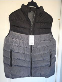 Men's Vest Chaleco Gray Black XL New