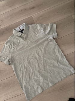 Tommy Hilfiger Men's Polo Shirt - Light Gray (Size Large)