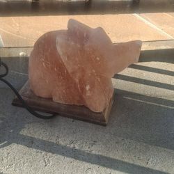 Pink Himalayan Salt Elephant Lamp 