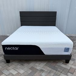 Beautiful Queen size bed like new, mattress included free. Delivery available for an additional cost. In great condition. Price $200.