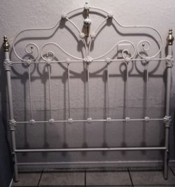 Vintage antique girls full size solid metal headboard