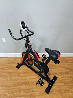 exercise bike red sports aerobic cardio