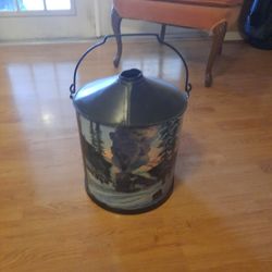 Vintage Train Metal Can