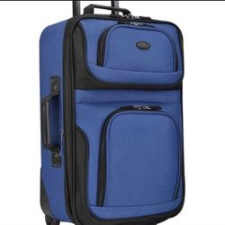 U.S. Traveler Rio Rugged Fabric Luggage, Royal Blue, 2 Wheel