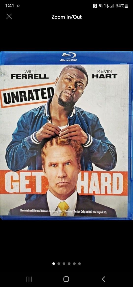 Get Hard Unrated Version (BLU-RAY DVD, 2015) Kevin Hart & Will Ferrell