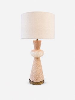Mid-Century Modern Hourglass Ceramic & Brass Table Lamp, c.1960’s - Delivery Available