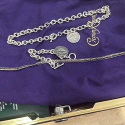 Sterling silver necklace and bracelet, Tiffany style