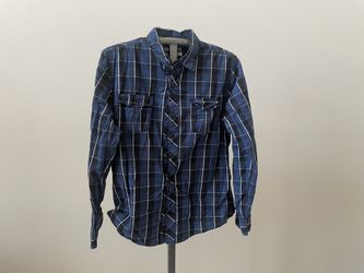 Cotton On Blue Plaid Long Sleeve Shirt - Men’s Size L