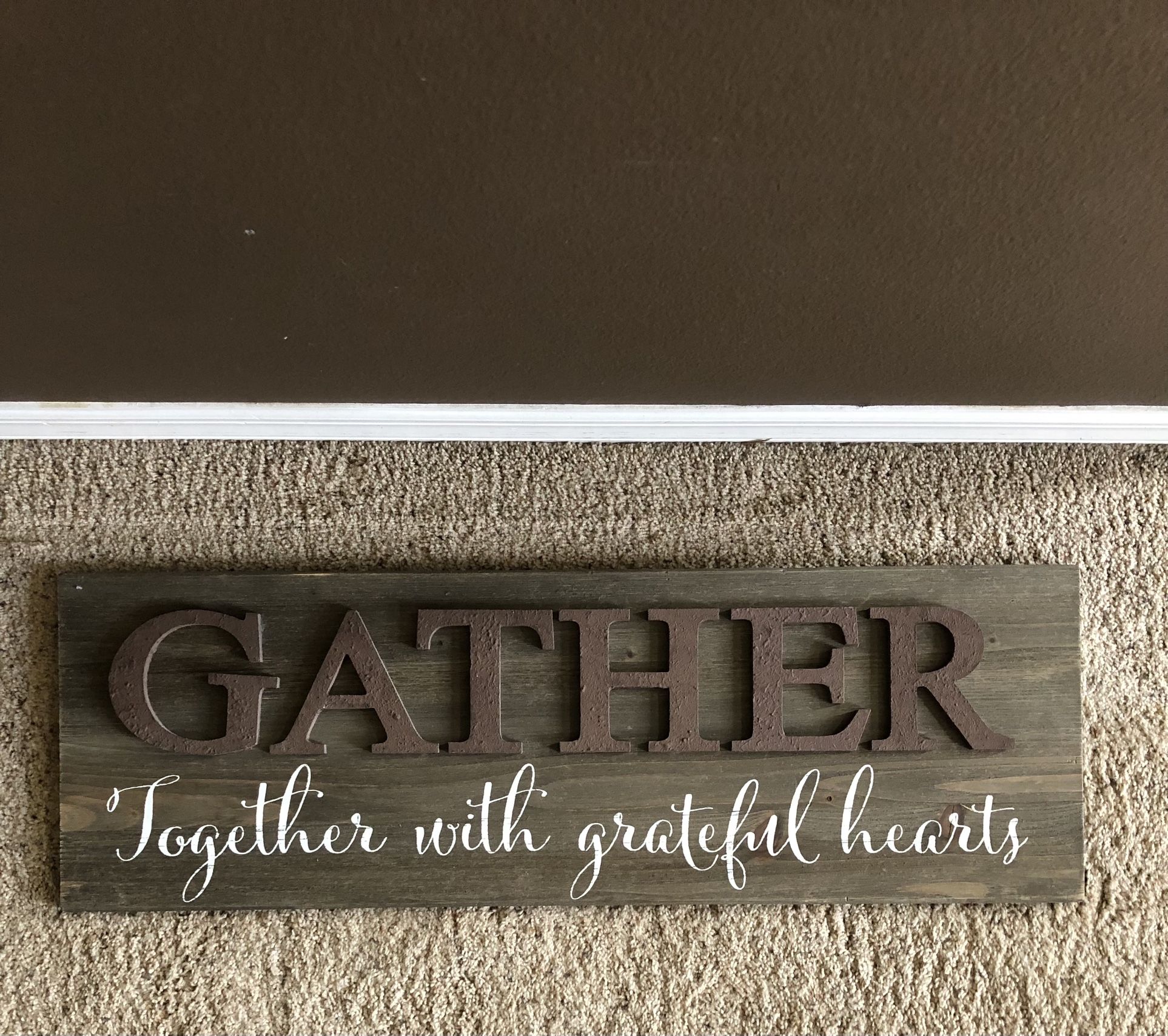 Wooden Gather Wall Sign 