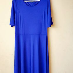 Modeway Cobalt Blue Maxi Dress Women's Size L Large 