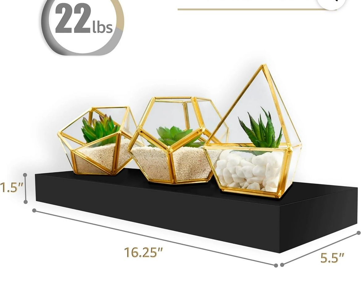 Sorbus 4pk Wall Décor Mounted Floating Shelves - Black  