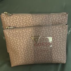 Travel bags . Dusty mauve . Two piece.