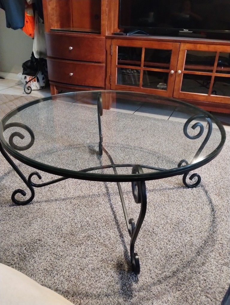 Iron Glass Coffee Table