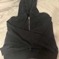 Holister Cropped Zip Up Hoodie