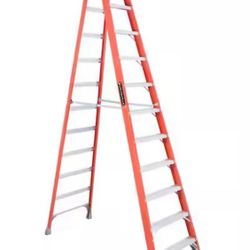 12’ Feet Louisville Fiberglass Step Ladder Orange