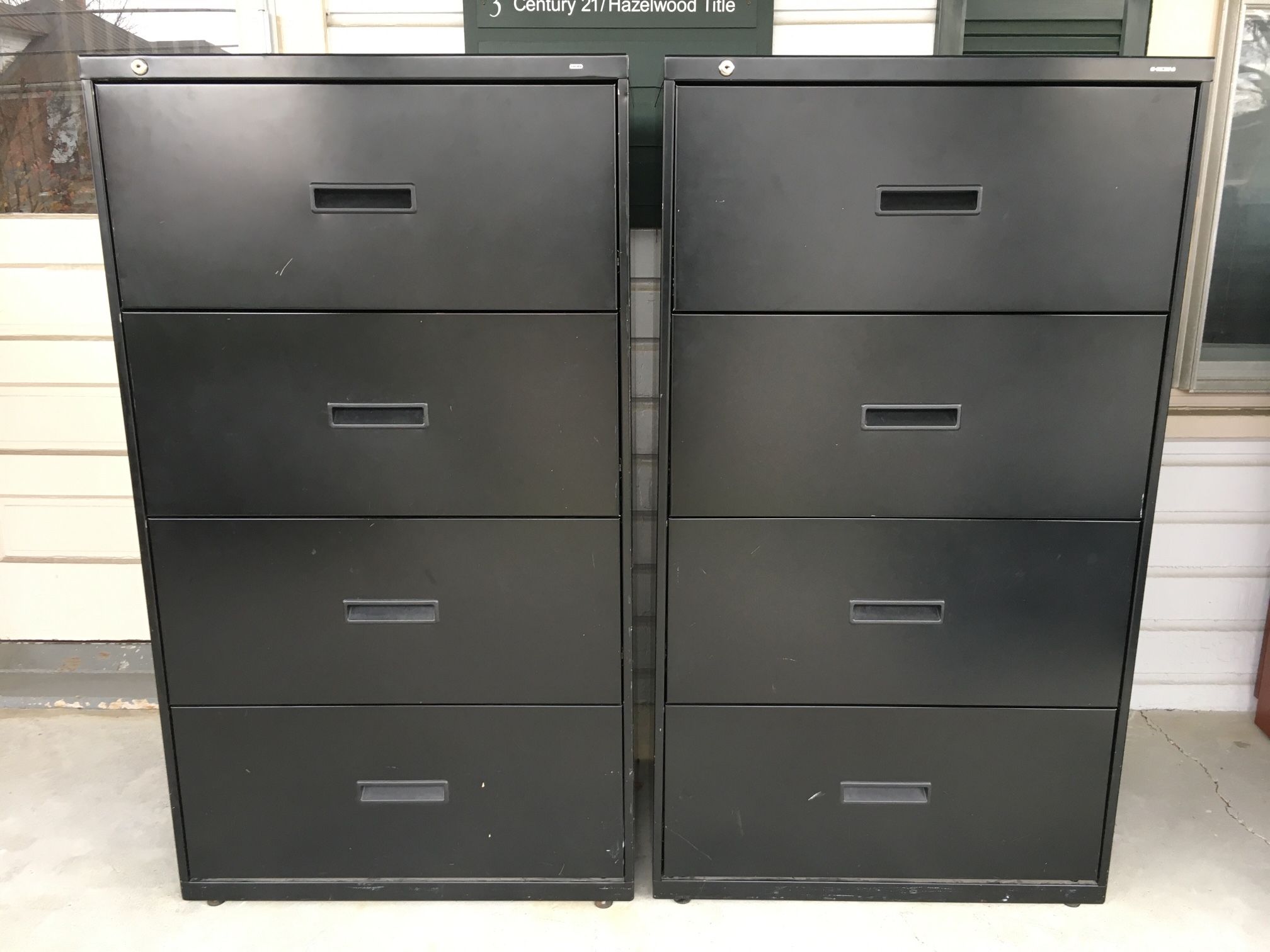 2 HON 4-Drawer Lateral File Cabinets (with Keys)