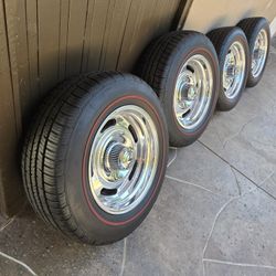 17" Chevy Rally Wheels Billet Bfg Redlines Redline Tires Staggered 5x4.75 5x120 