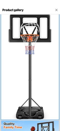Basketball Hoop Outdoor 10ft Adjustable, Portable Basketball Hoop Goal System for Kids Youth and Adults in Backyard/Driveway/Indoor, 44 Inch Shatterpr