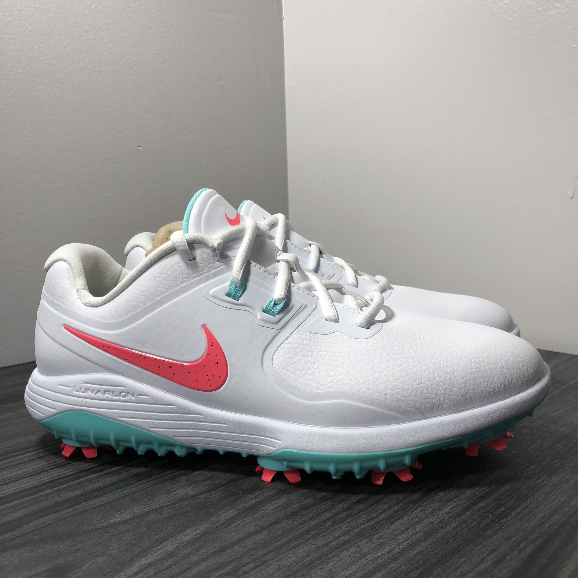 Nike Vapor Pro White/Hot Punch Aurora Green Golf Shoes