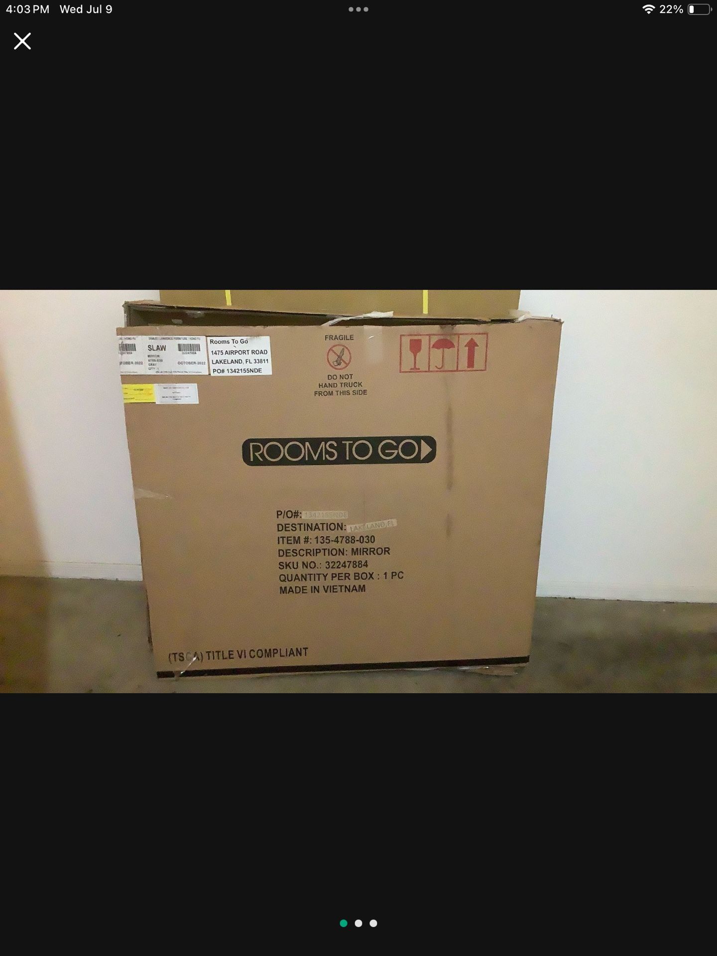 Brand New in Box Mirror