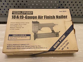 Central Pneumatic Contractor's Series 18 & 19-Gauge Air Finish Nailer