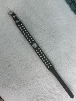 Brand New Pet collar leather 2 rows rhinestone bling, Gorgeous! Size Medium
