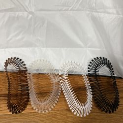 Set of 4 Hair Combs - Black, White, Clear, Brown