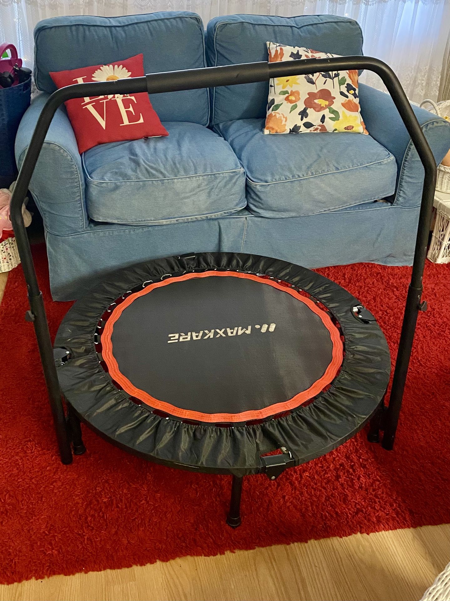 Mini Foldable Trampoline 40” With Adjustable Handle
