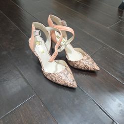 Louise Et Cie Pink Print Heels. Snake Print